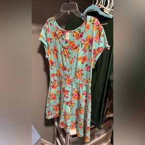 Light Blue Floral Casual Dress